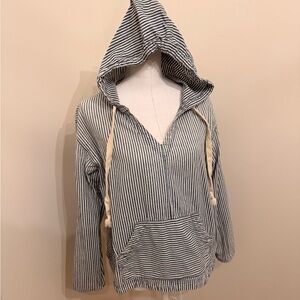 Current/Elliott Navy and White Striped Hoodie